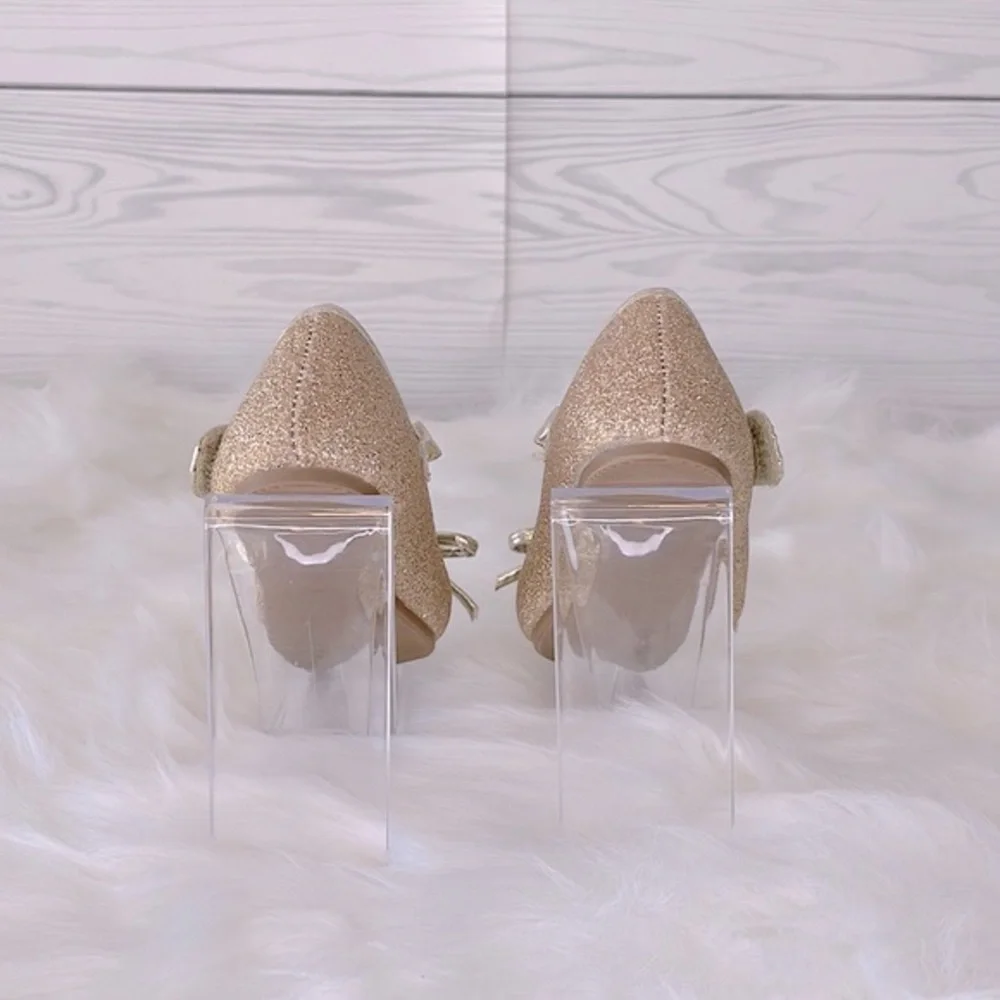 Girls Gold Glitter Dress Shoes‎